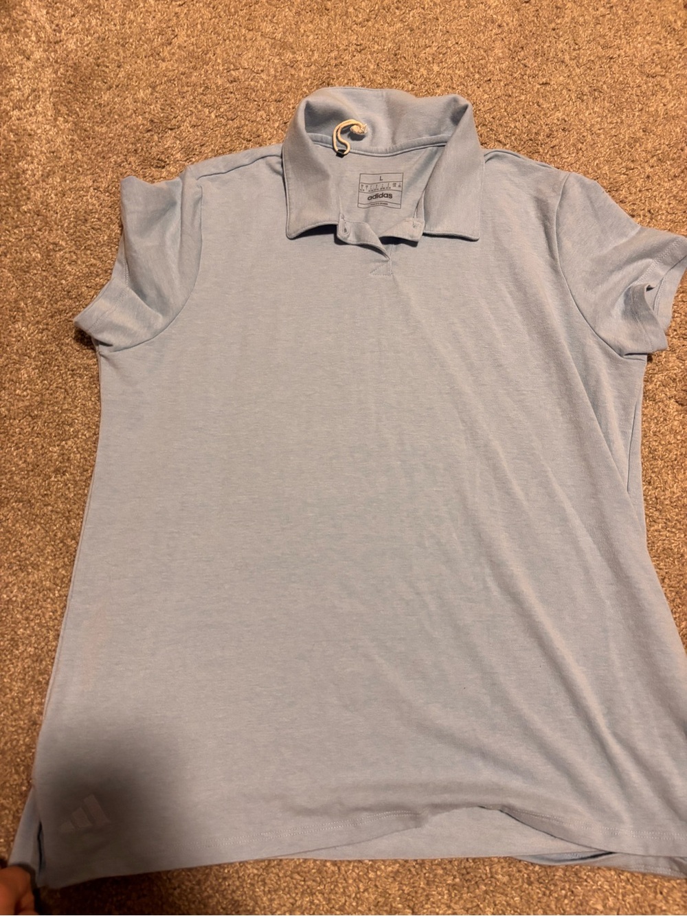 adidas Light Blue Women's Button-Down Polo Top